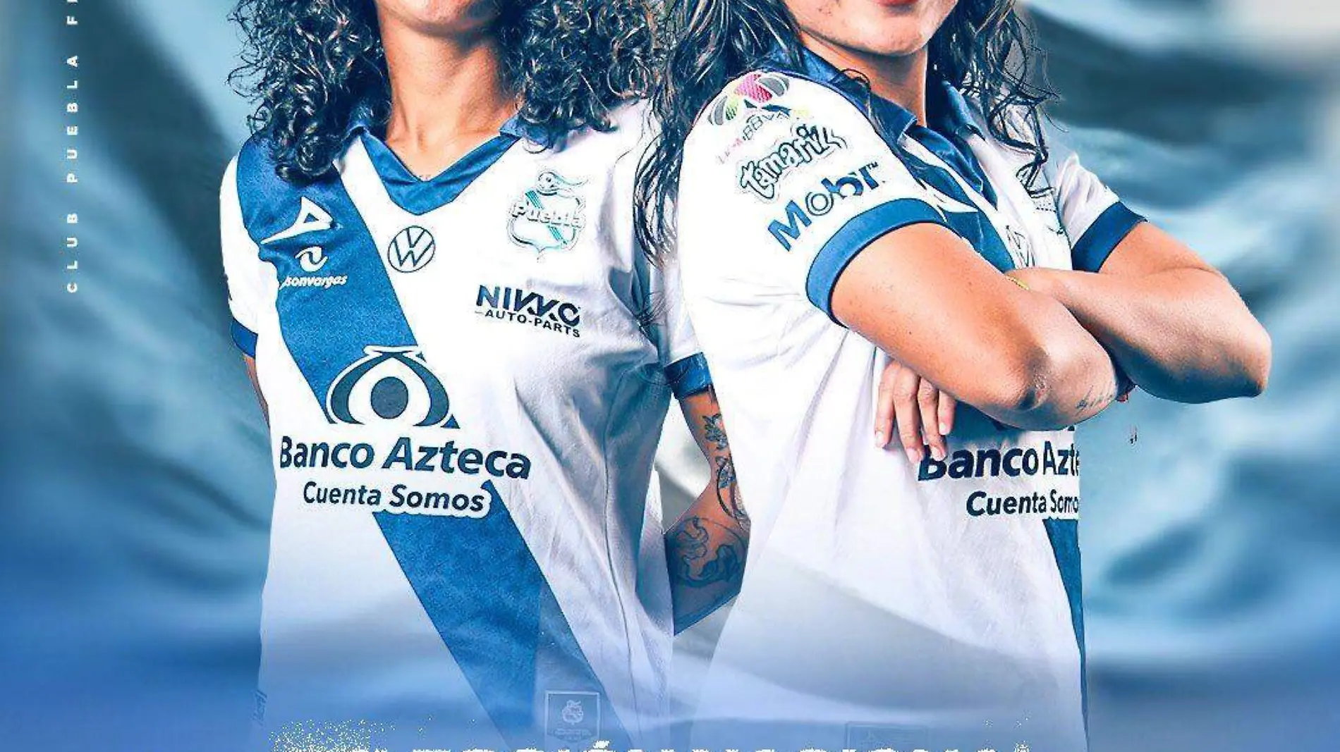 Aisha Solórzano y Savianna Gómez, exjugador del Club Puebla Femenil